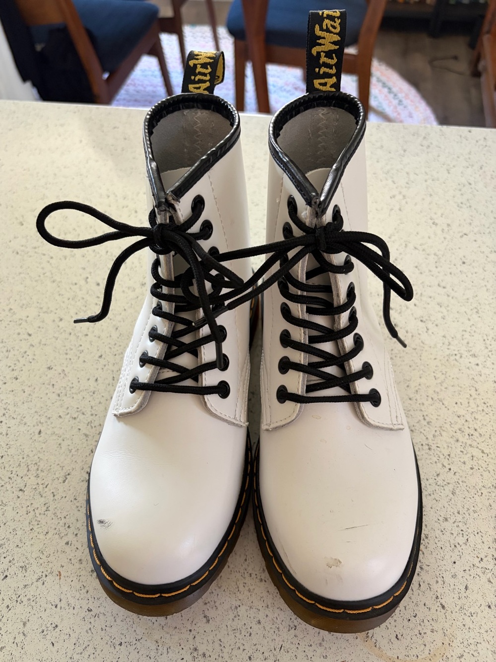 Dr Martens White Leather Boots women’s size 6